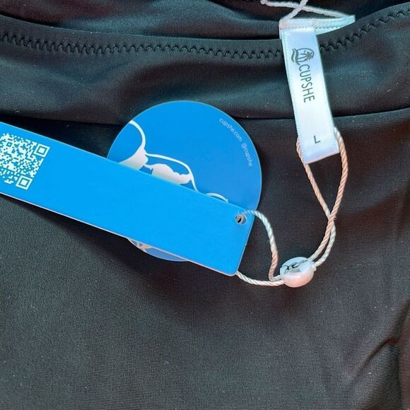 Cupshe Black High Waisted Bottoms Sz Large NWT - Picture 6 of 8